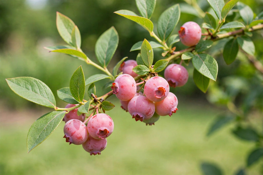 Pink Lemonade blueberry plant in a 1 gallon pot, pink berries